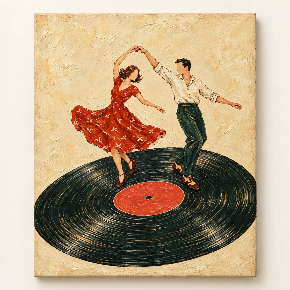 dancing on a record, artwork