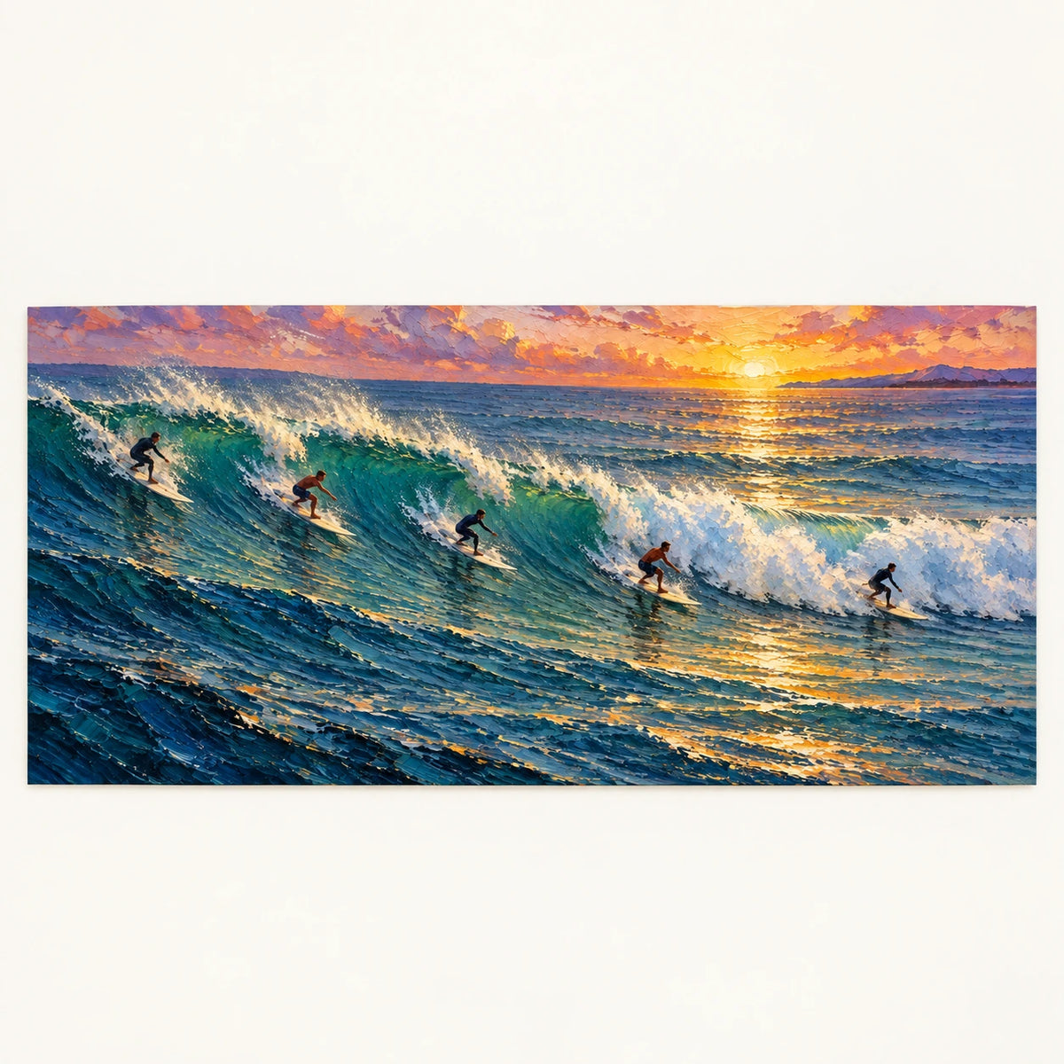 sunset wave riders, artwork