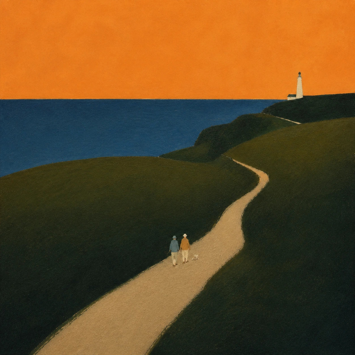 Hand-Painted Artwork | Path to the Lighthouse [noon:detail:composition]