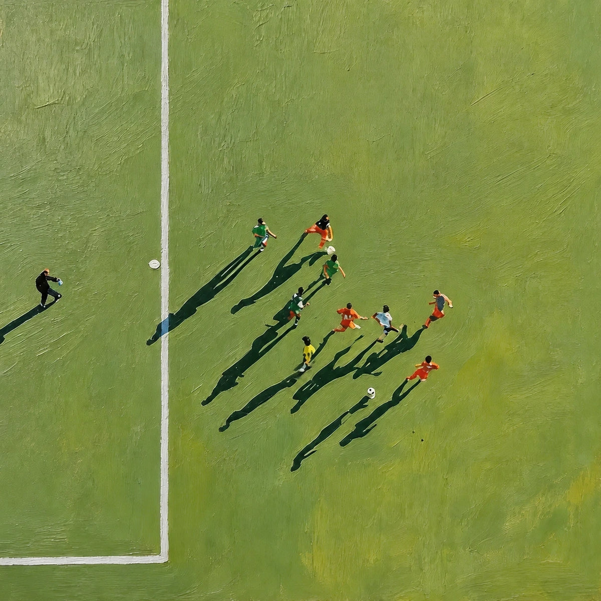 Hand-Painted Artwork | Long Shadows, Open Play [noon:detail:composition]