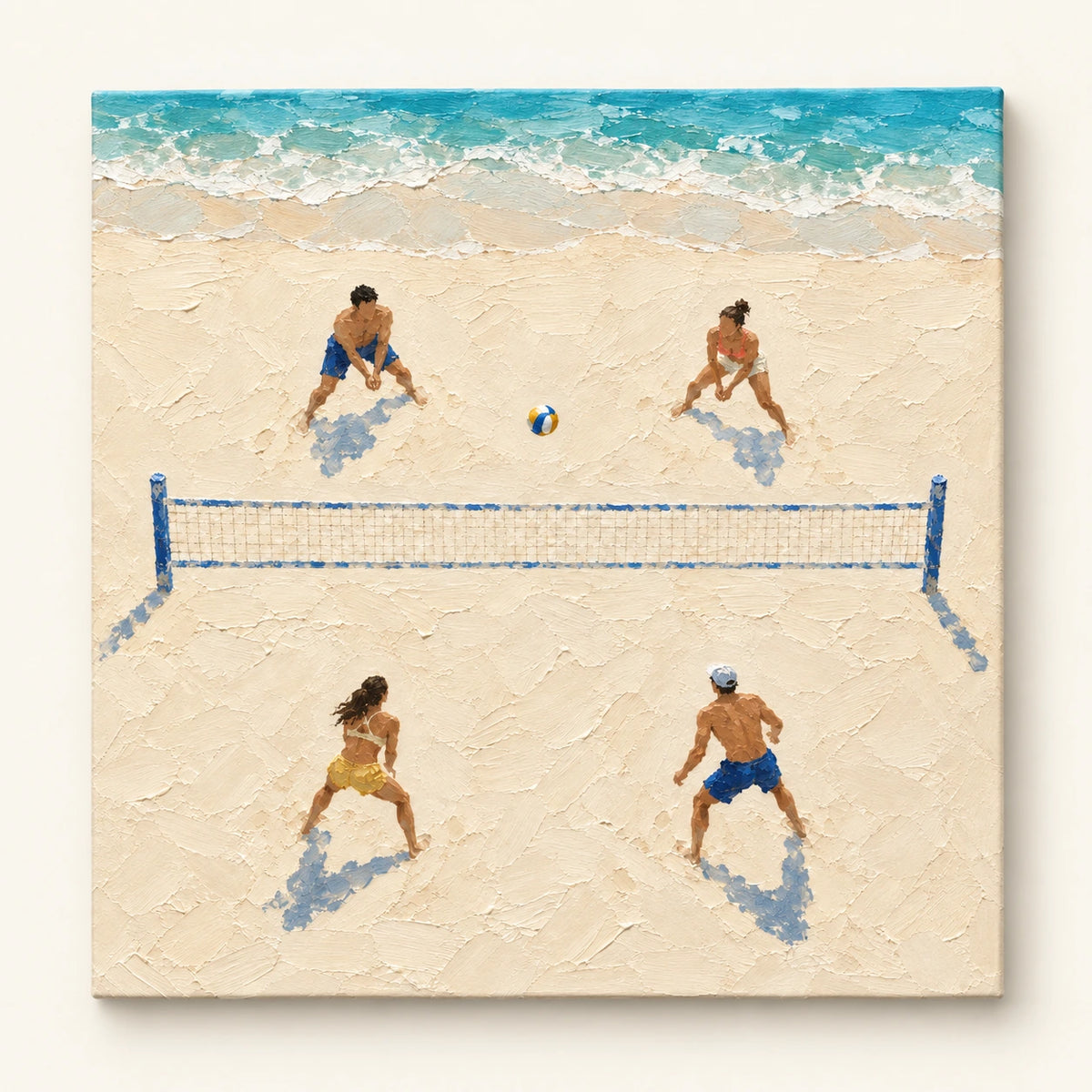 Hand-Painted Artwork | Beach Volleyball at Low Tide [noon:artwork]