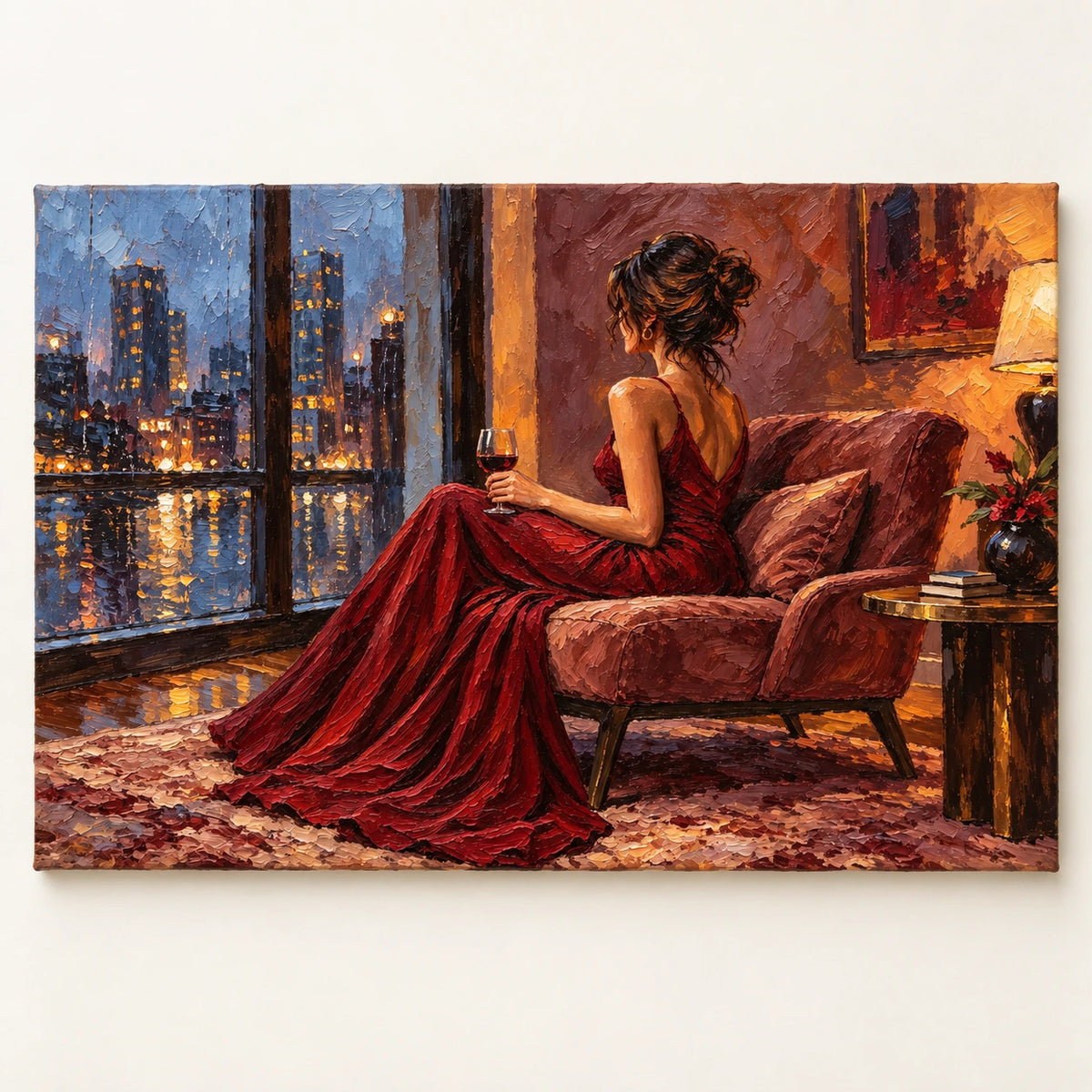 midnight wine by the window, artwork