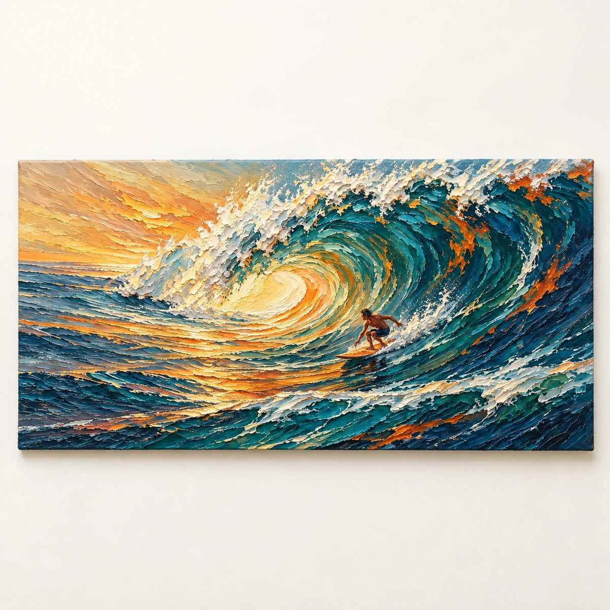 Hand-Painted Artwork | Sunset Wave Surfe [noon:artwork]
