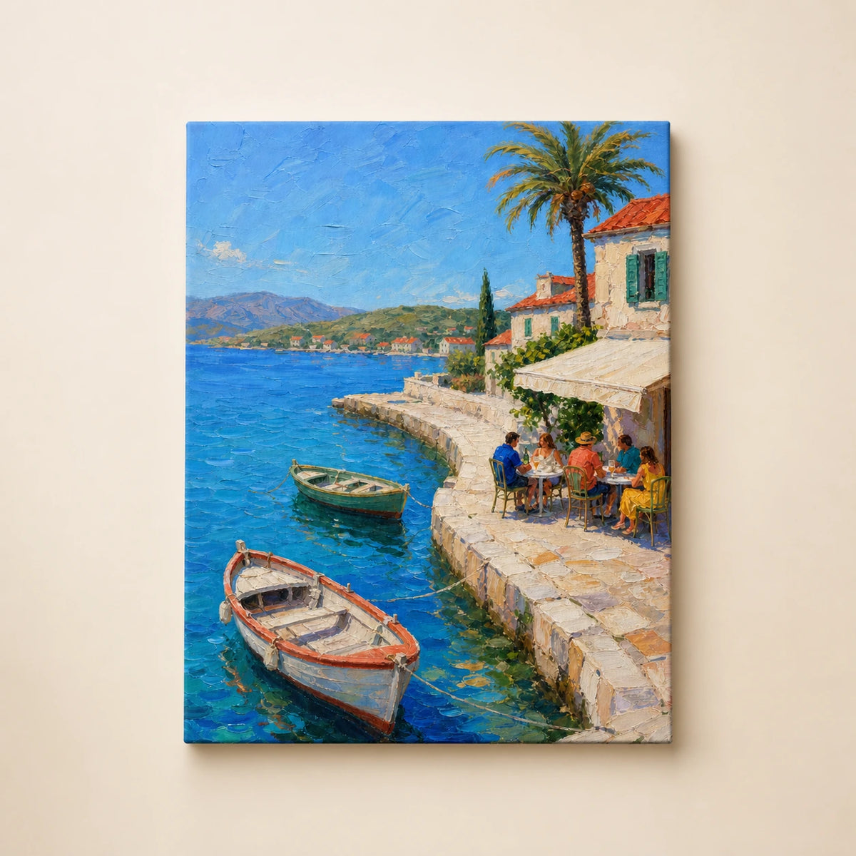 Hand-Painted Artwork | Lunch by the Blue Harbo [noon:artwork]