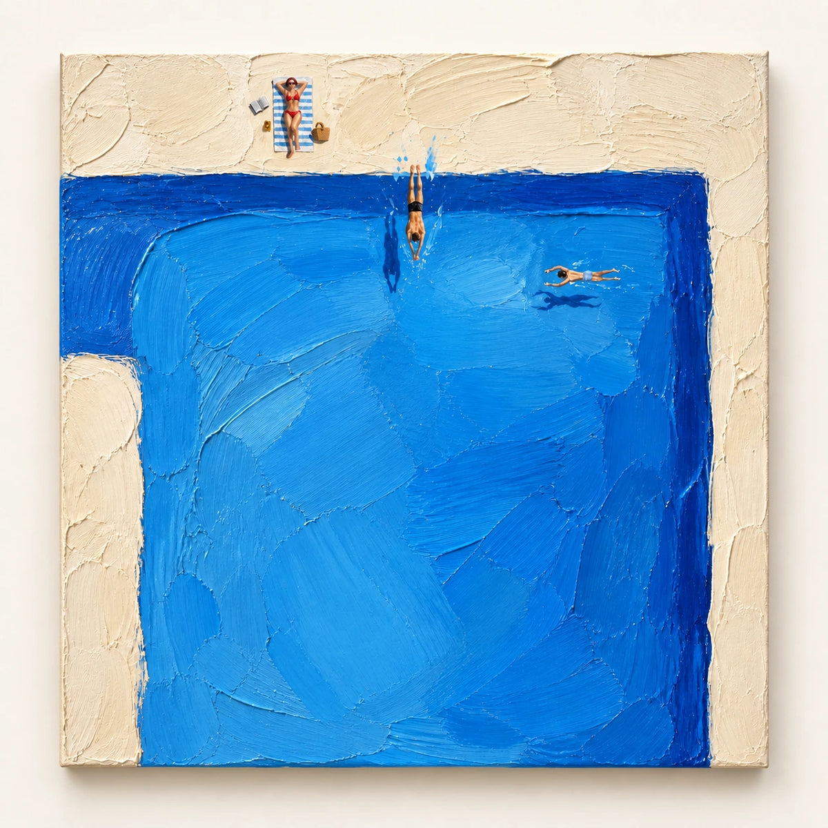 Hand-Painted Artwork | Poolside Dive [noon:artwork]