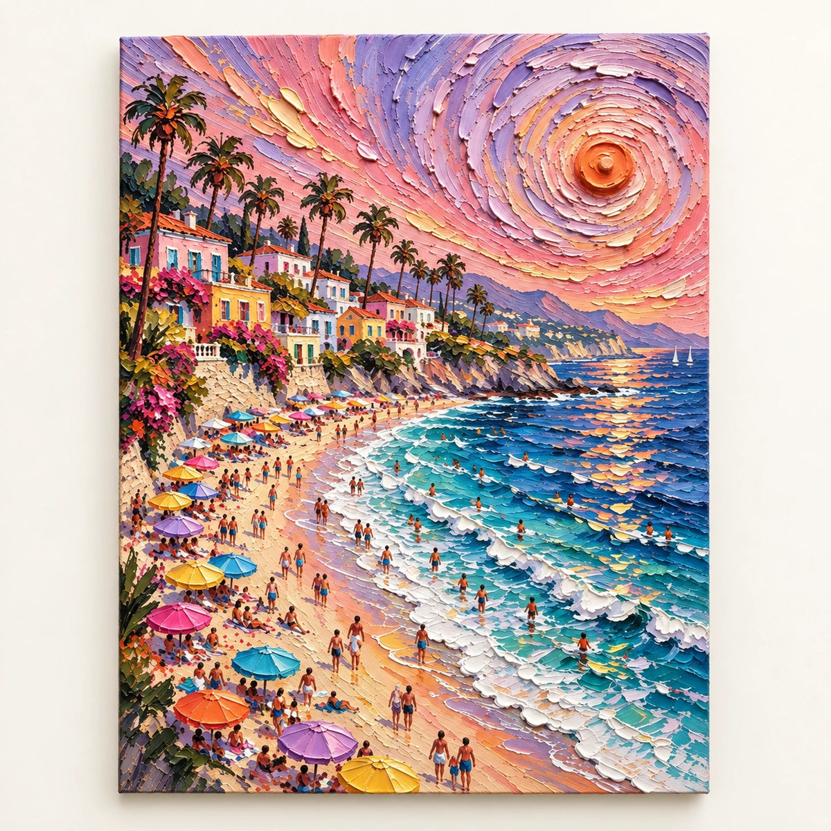 sunset coast in motion, artwork