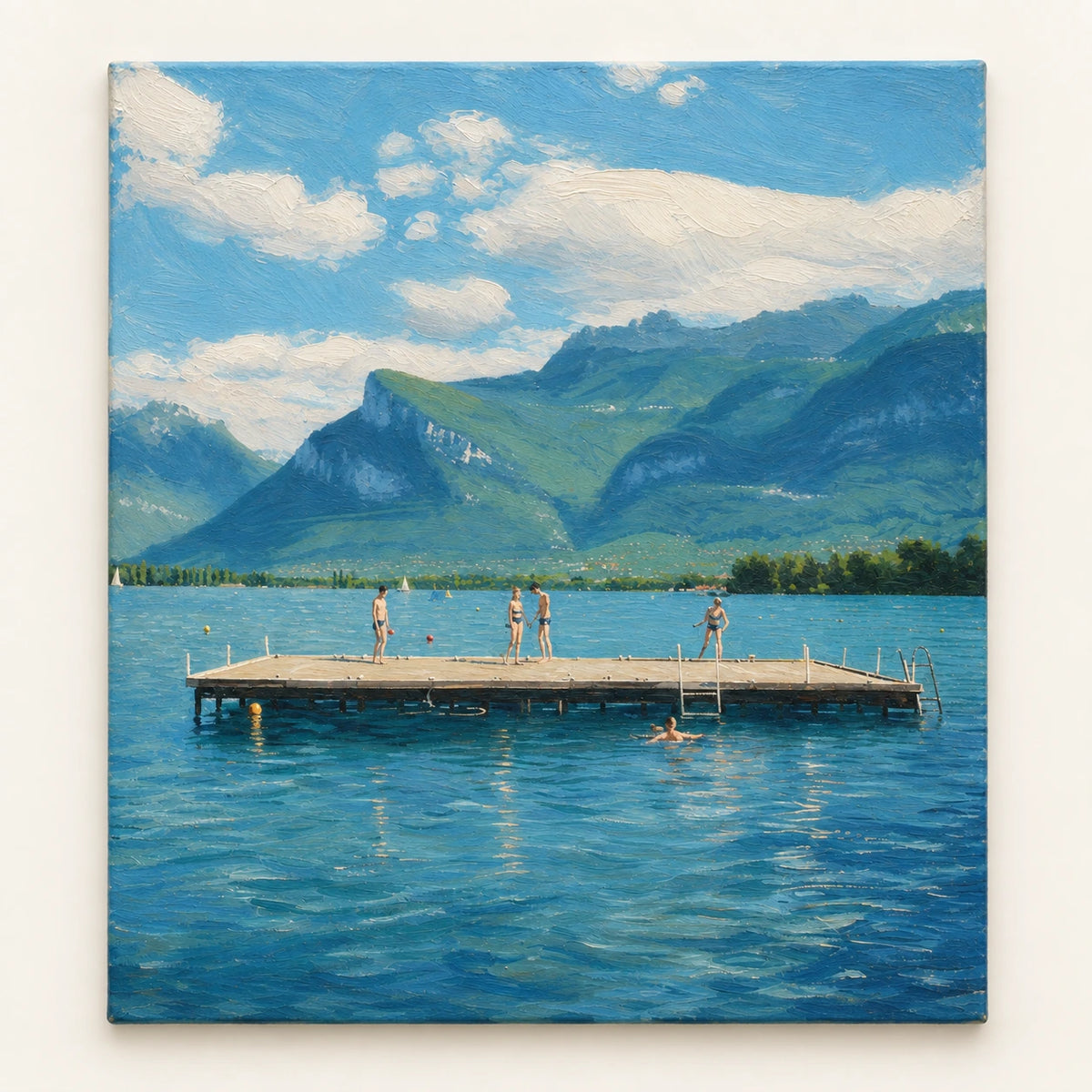 Hand-Painted Artwork | Lake Days Beneath the Alps [noon:artwork]