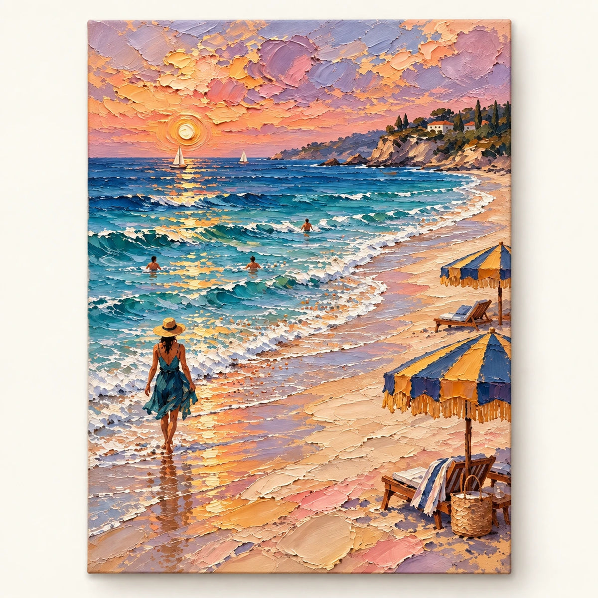 Hand-Painted Artwork | A Walk Along the Sunset Shore [noon:artwork]