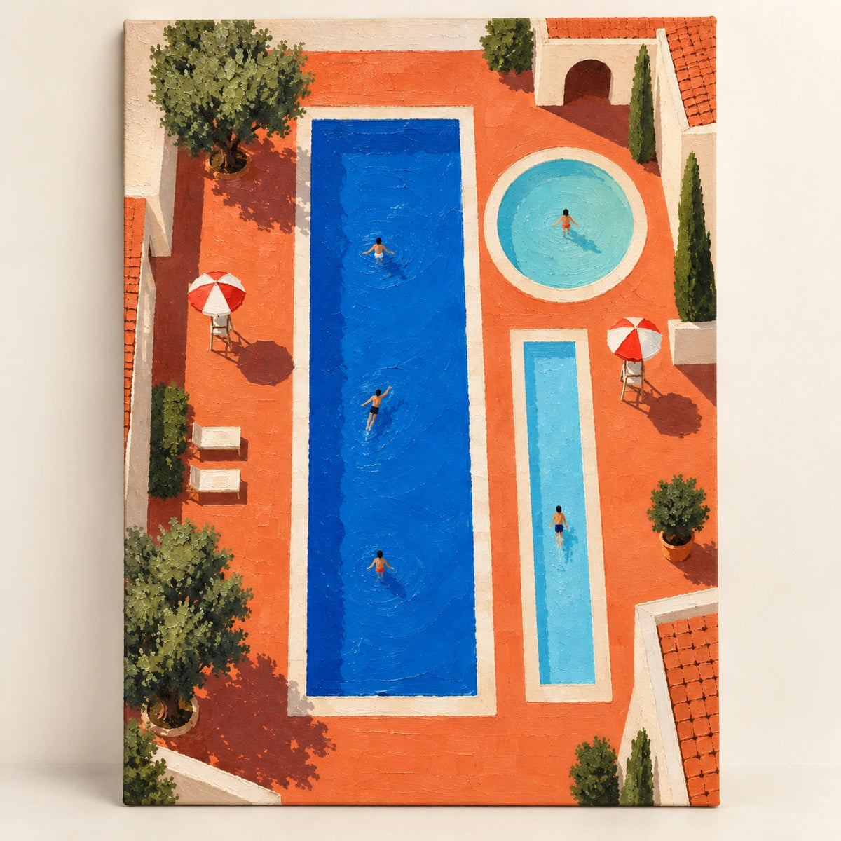 terracotta pool lines, artwork