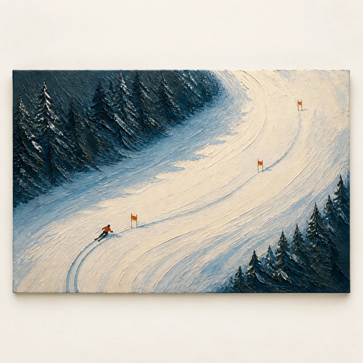 powder run through the pines, artwork