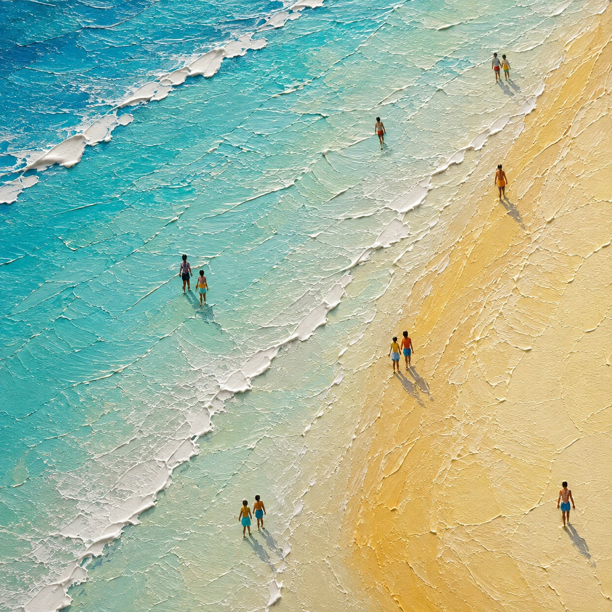 Hand-Painted Artwork | Sunlit Shoreline [noon:detail:texture]
