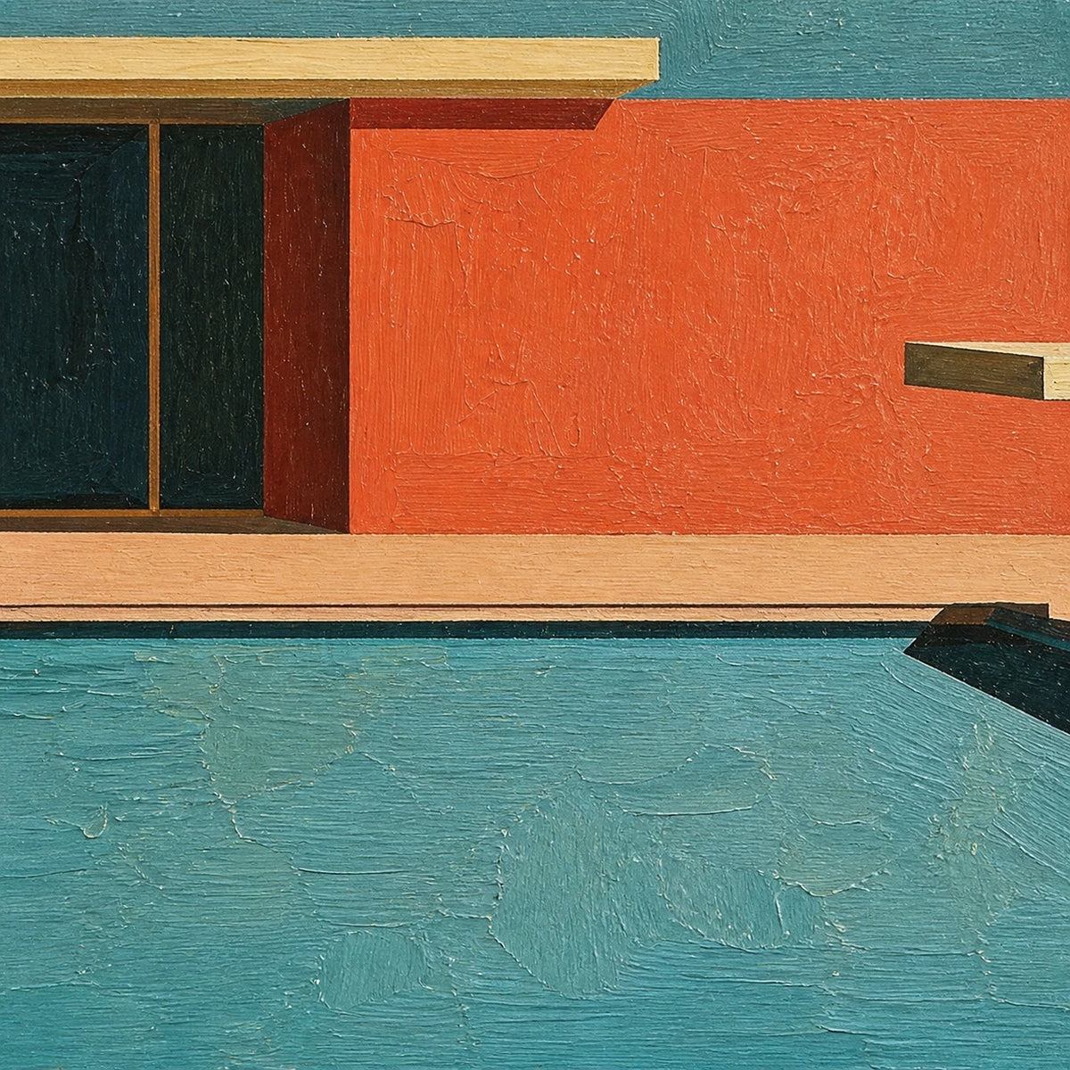 poolside horizon, paint texture