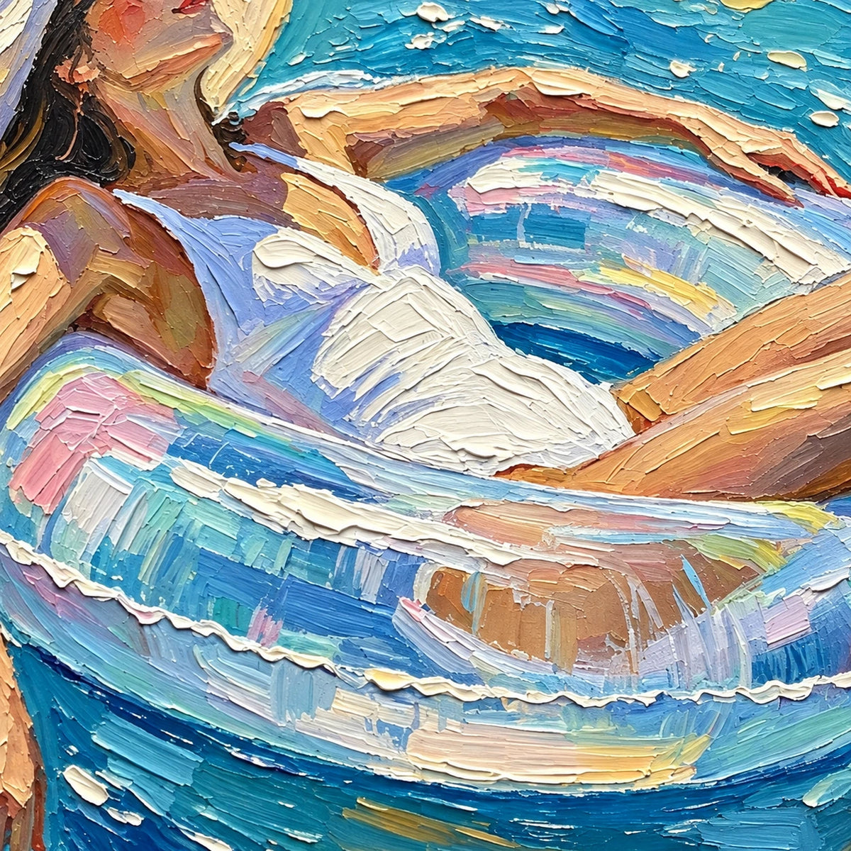 Hand-Painted Artwork | Blue Water Daydream [noon:detail:texture]