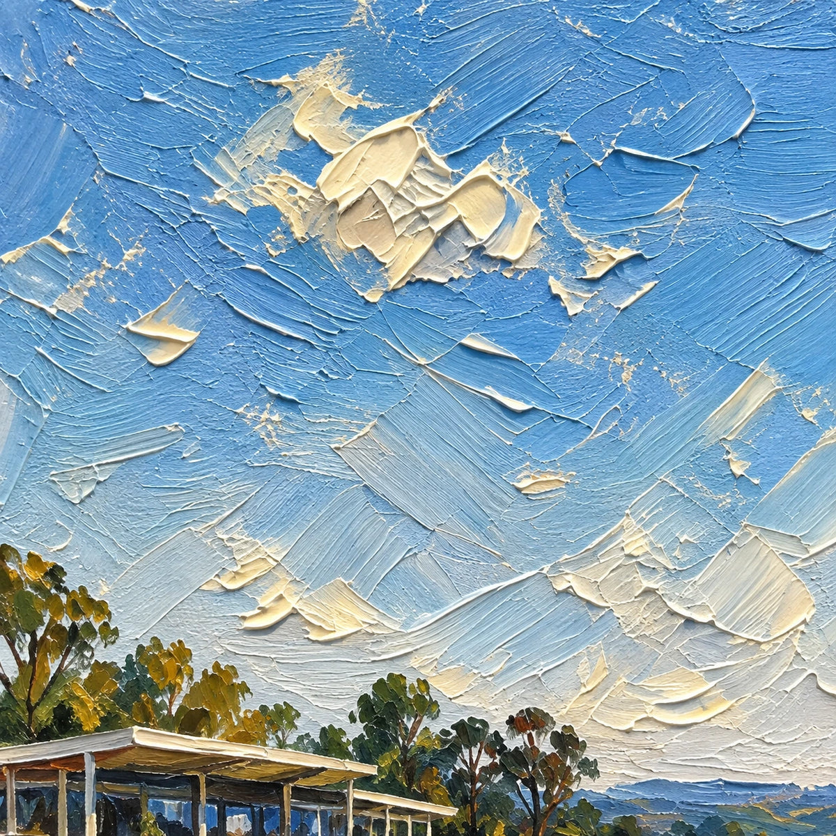 Hand-Painted Artwork | Golf Course Horizo [noon:detail:texture]