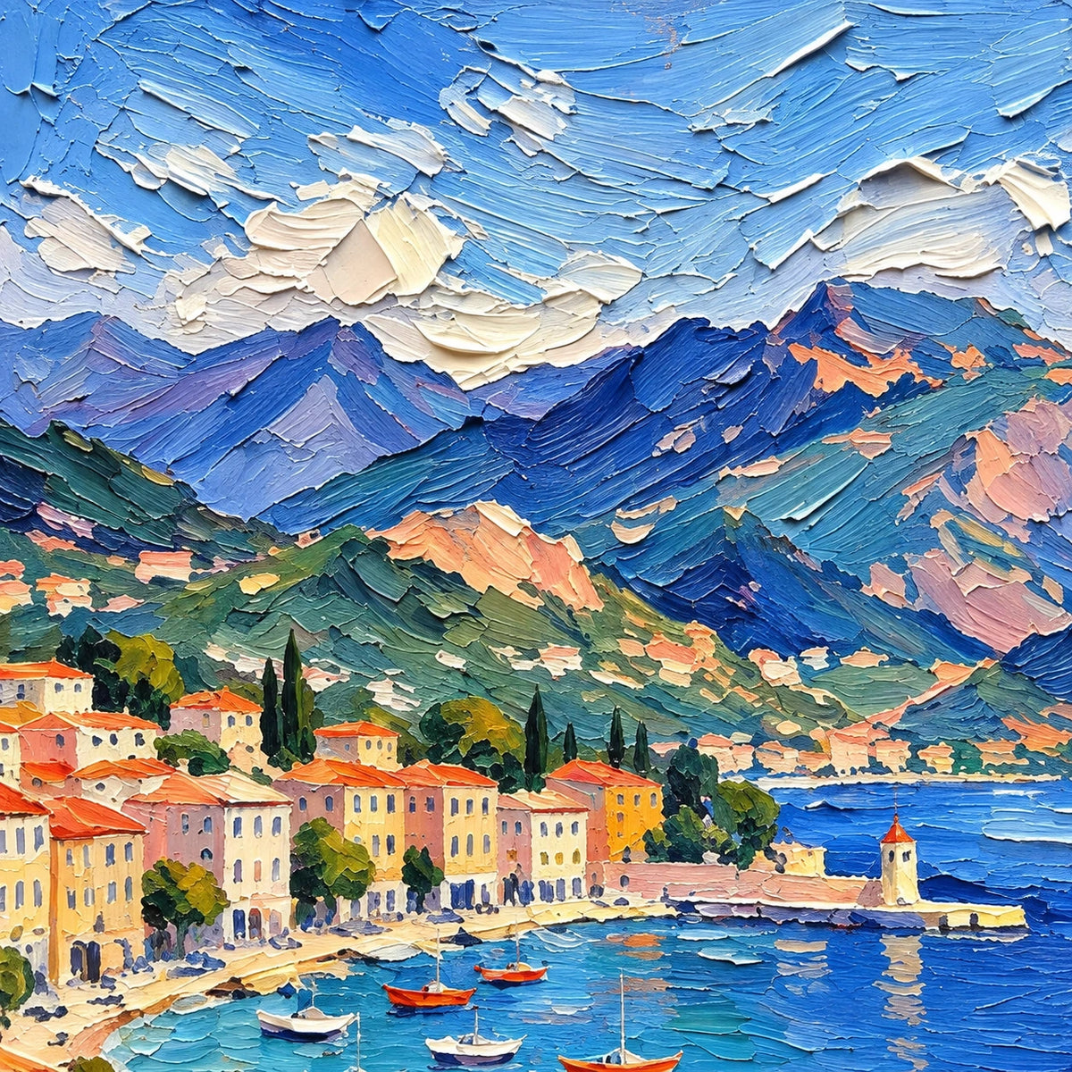 Hand-Painted Artwork | Mediterranean Balcony View [noon:detail:texture]