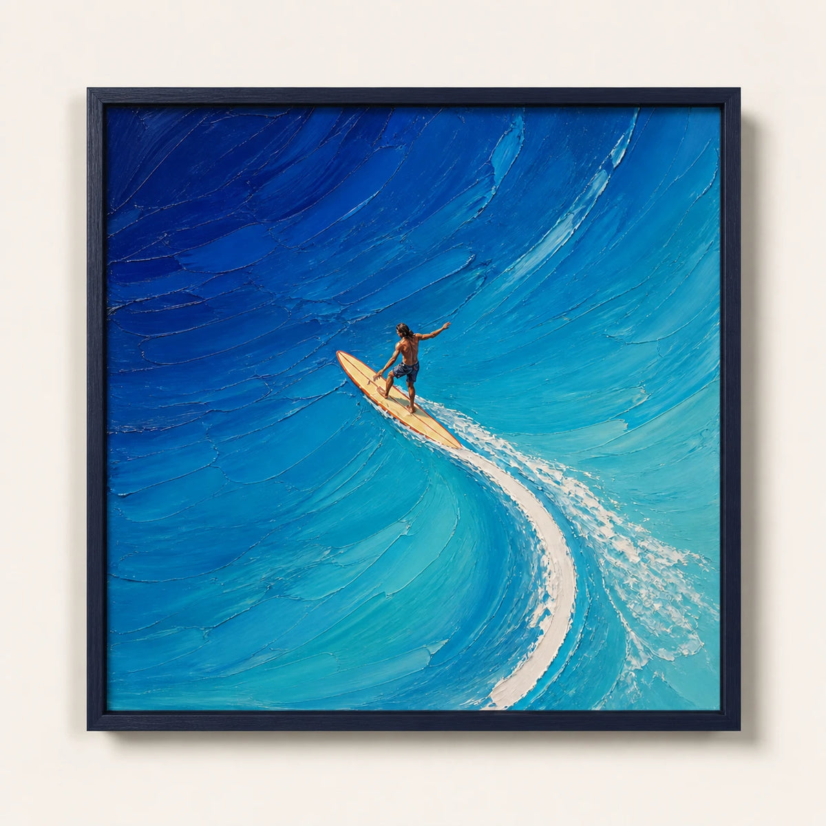Hand-Painted Artwork | Blue Current [noon:detail:framed-front]
