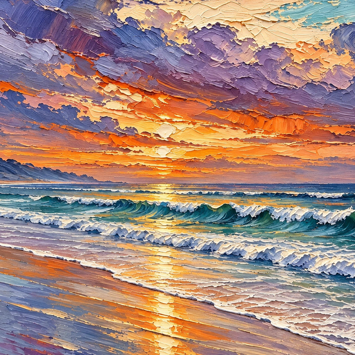 Hand-Painted Artwork | Surfboard at Sunse [noon:detail:texture]