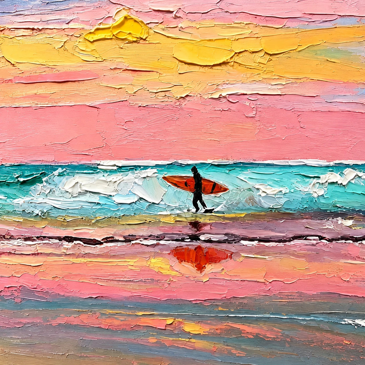 pastel surf walk, paint texture