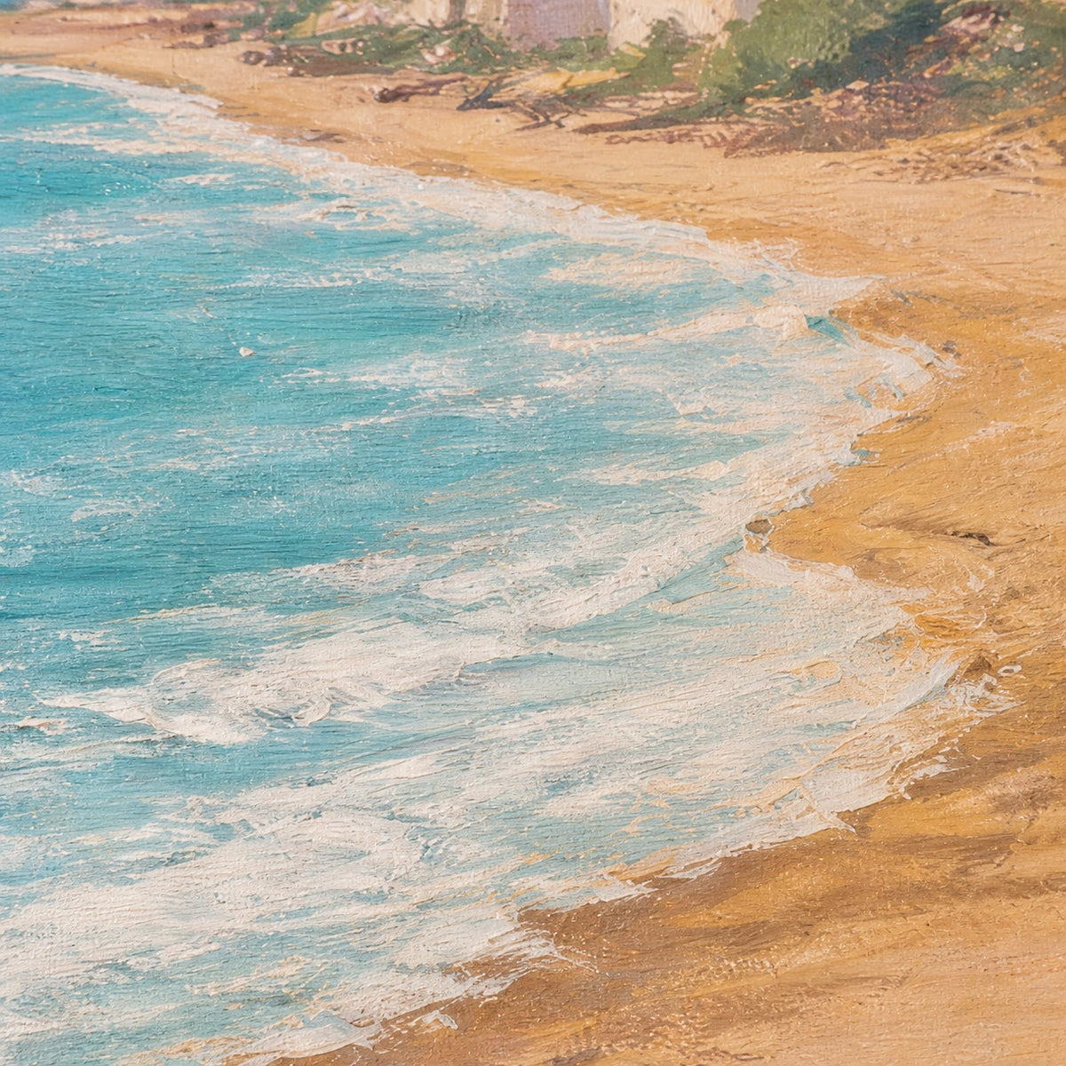 morning by the blue bay, paint texture