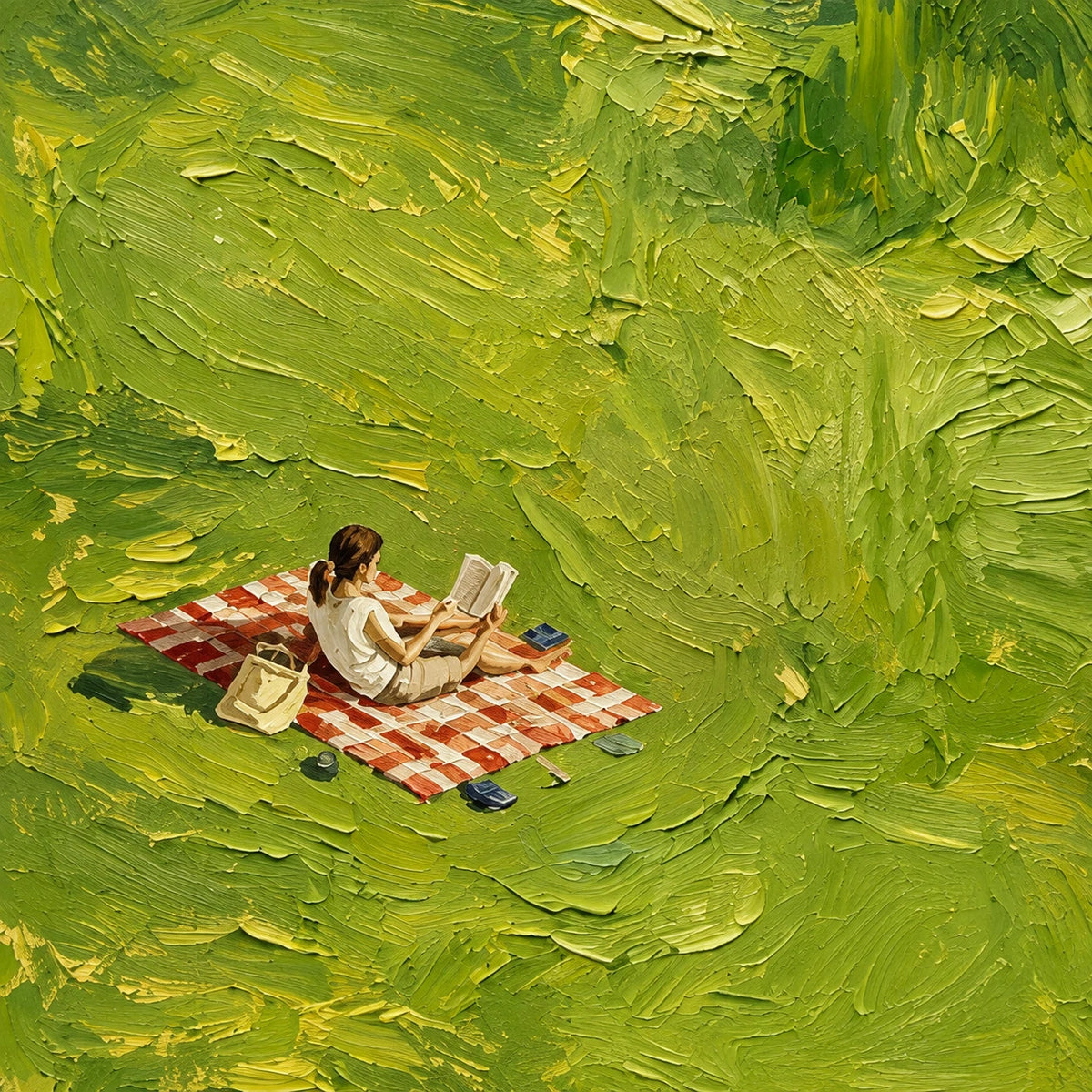 meadow picnics, paint texture