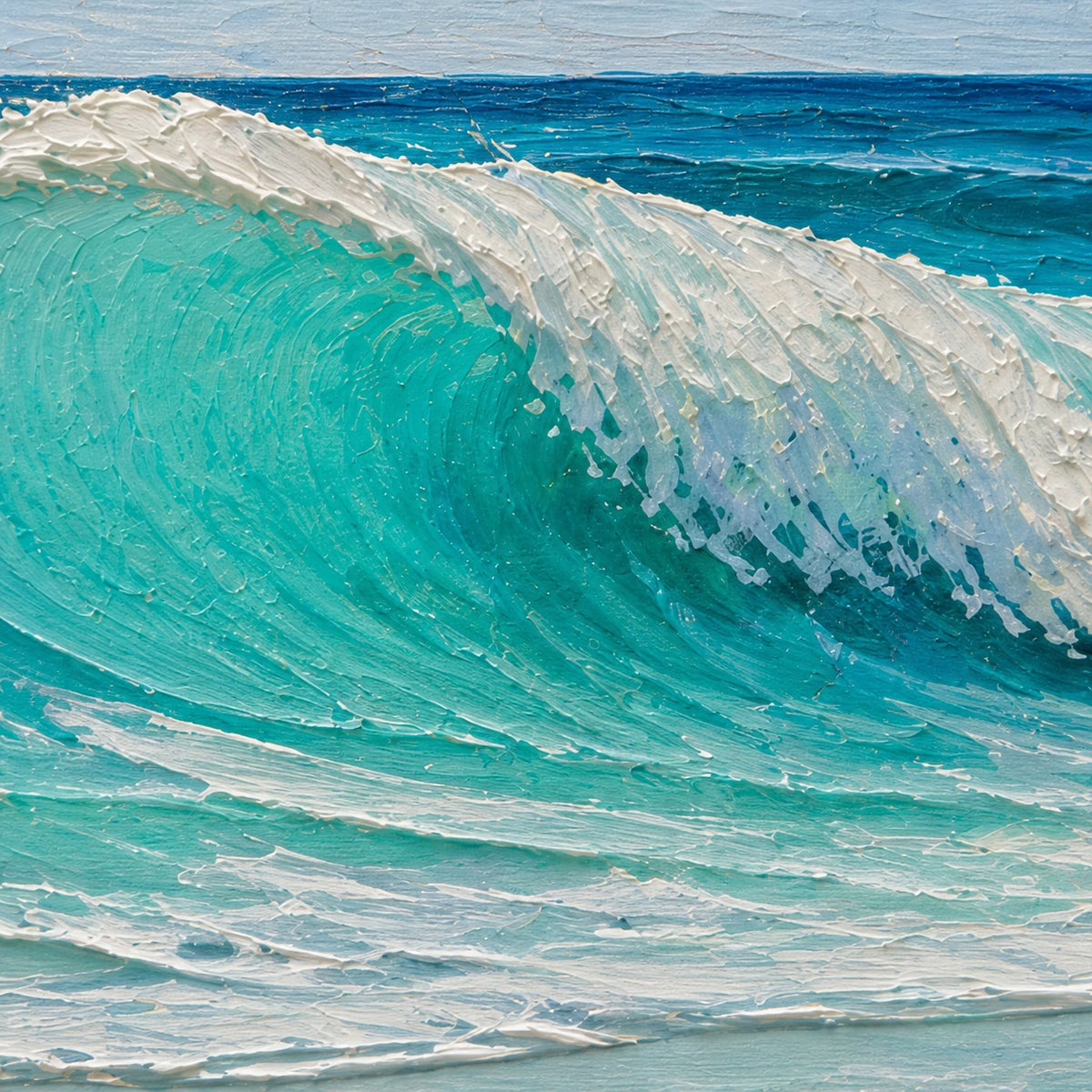 Hand-Painted Artwork | Shorebreak in Turquoise [noon:detail:texture]