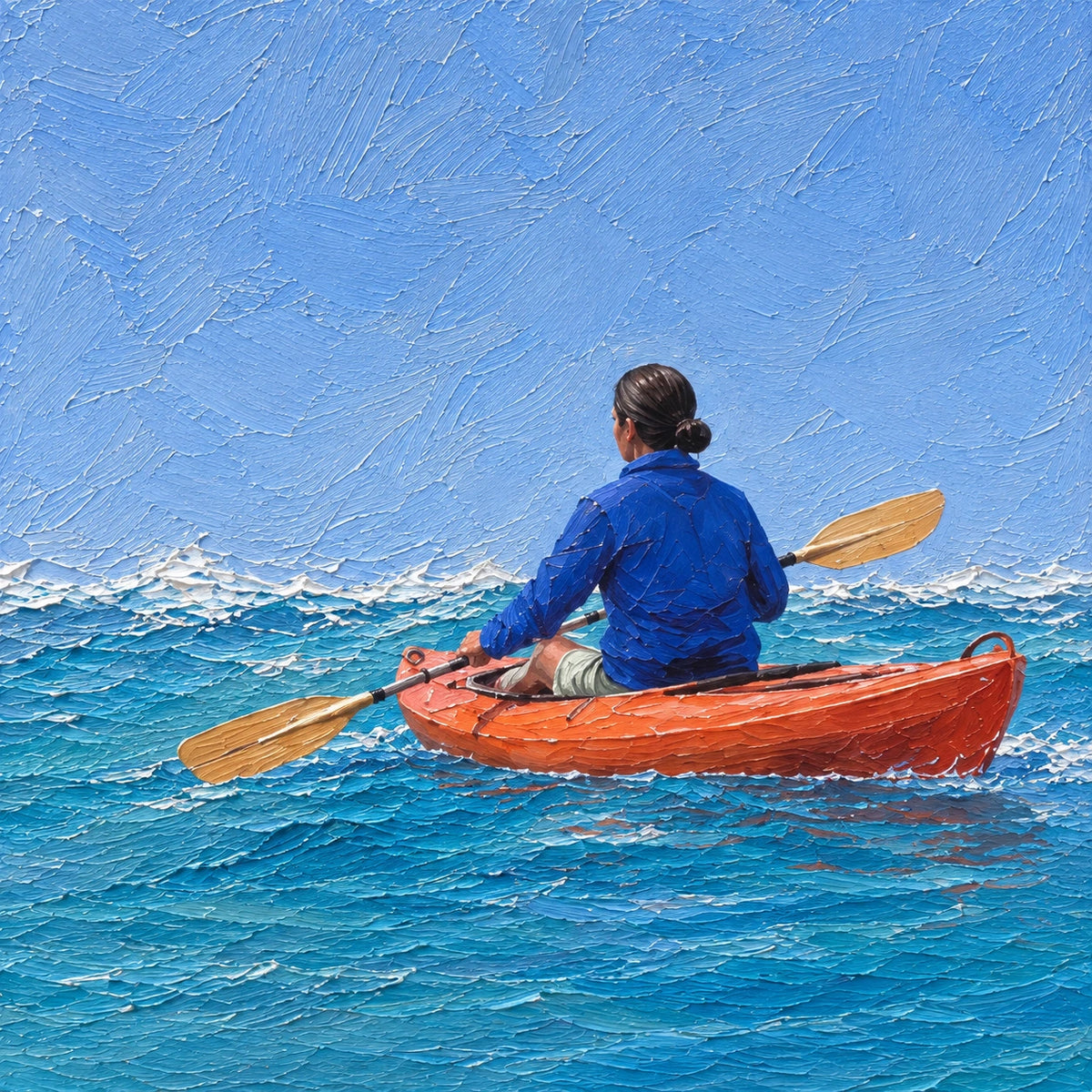 coastal kayak, paint texture