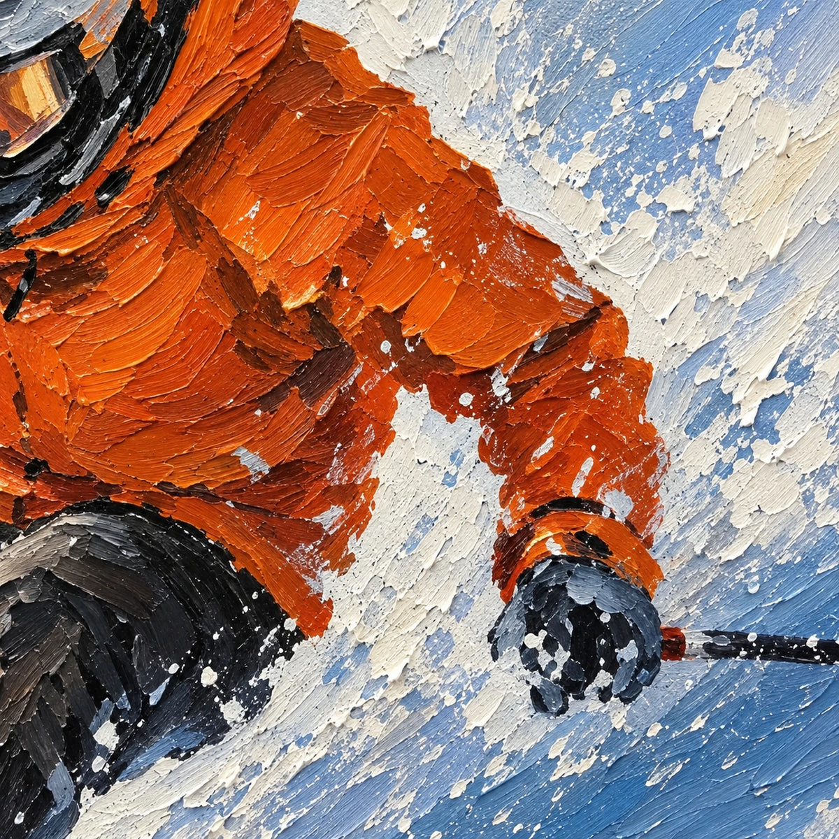 Hand-Painted Artwork | Downhill in Blue [noon:detail:texture]
