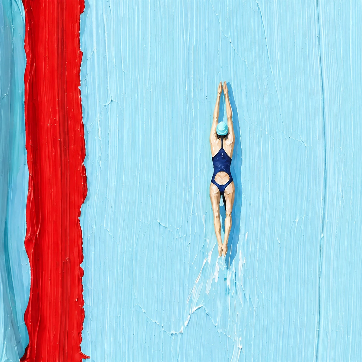 Hand-Painted Artwork | Red Lane Rhythm [noon:detail:texture]