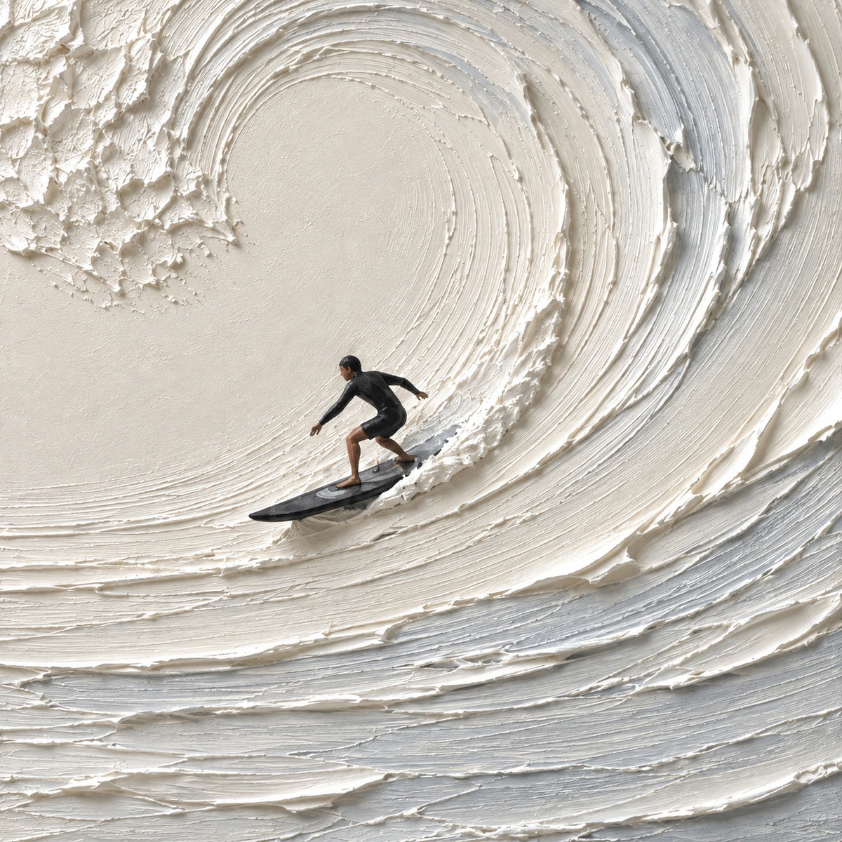 into the curl, paint texture