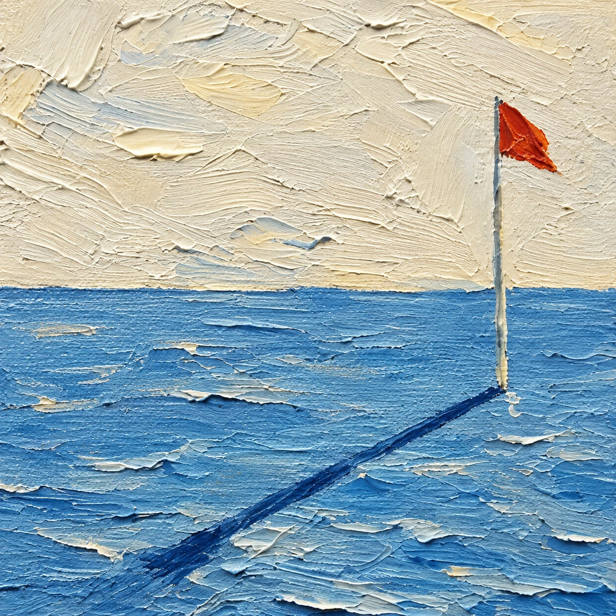 ocean golf flag, paint texture