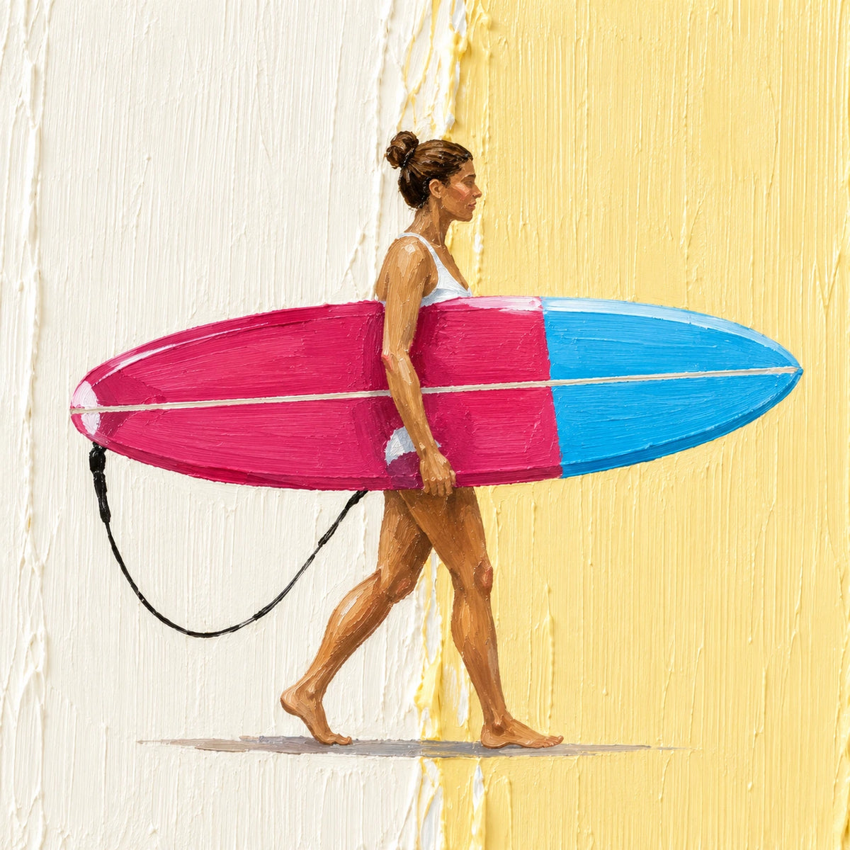 pastel surfboard parade, paint texture