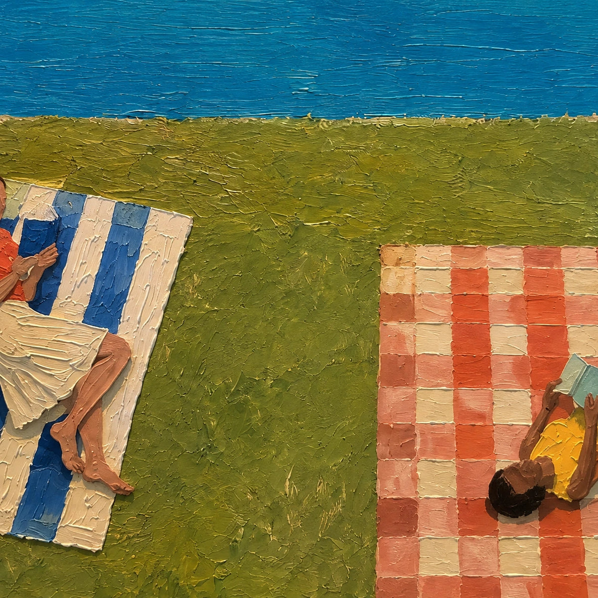 blue water, open afternoon, paint texture