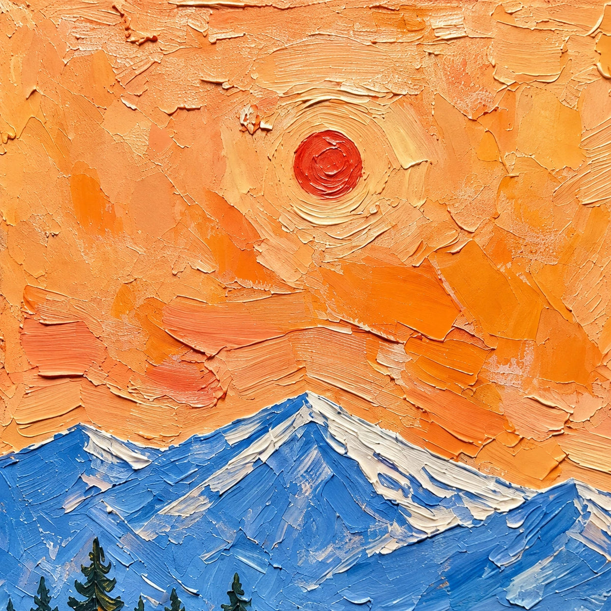 alpine ski trek, paint texture
