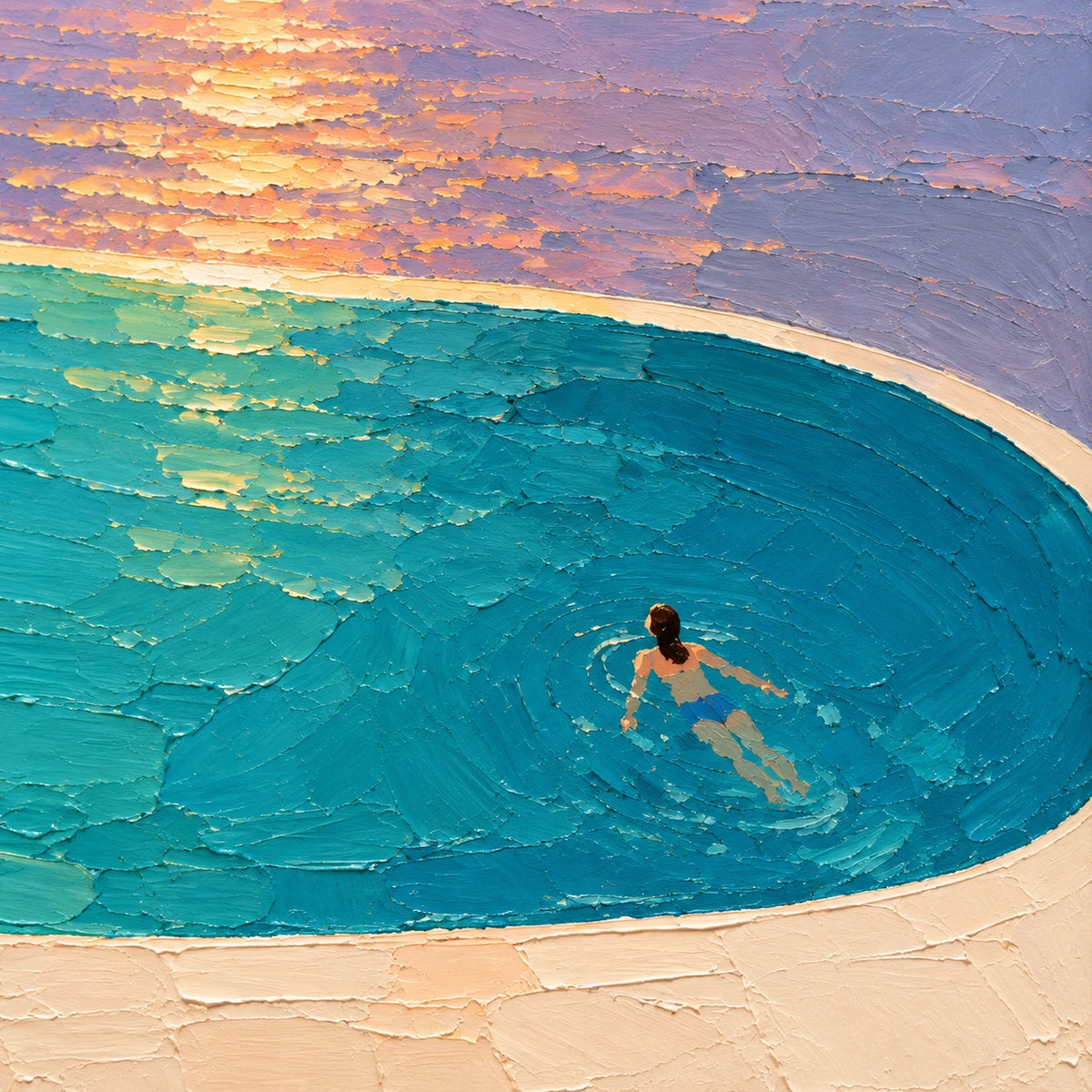 Sunset Pool Over the Sea [noon:detail:texture]