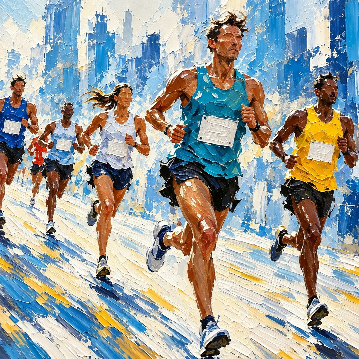 city run, paint texture