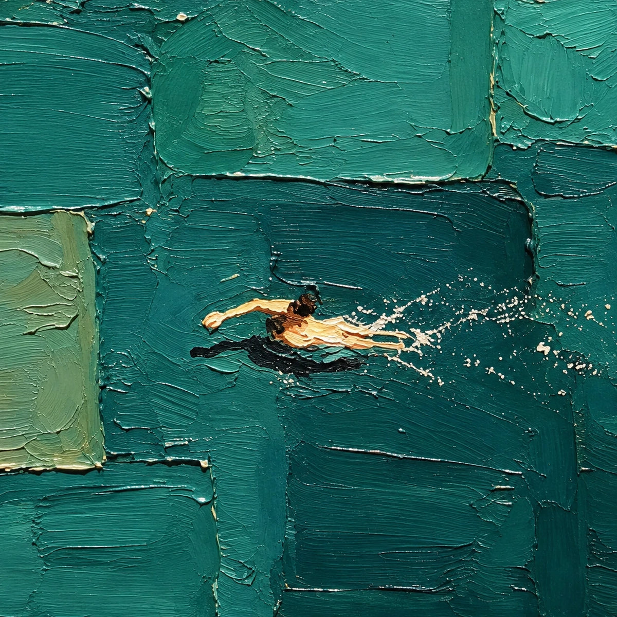 poolside laps, paint texture