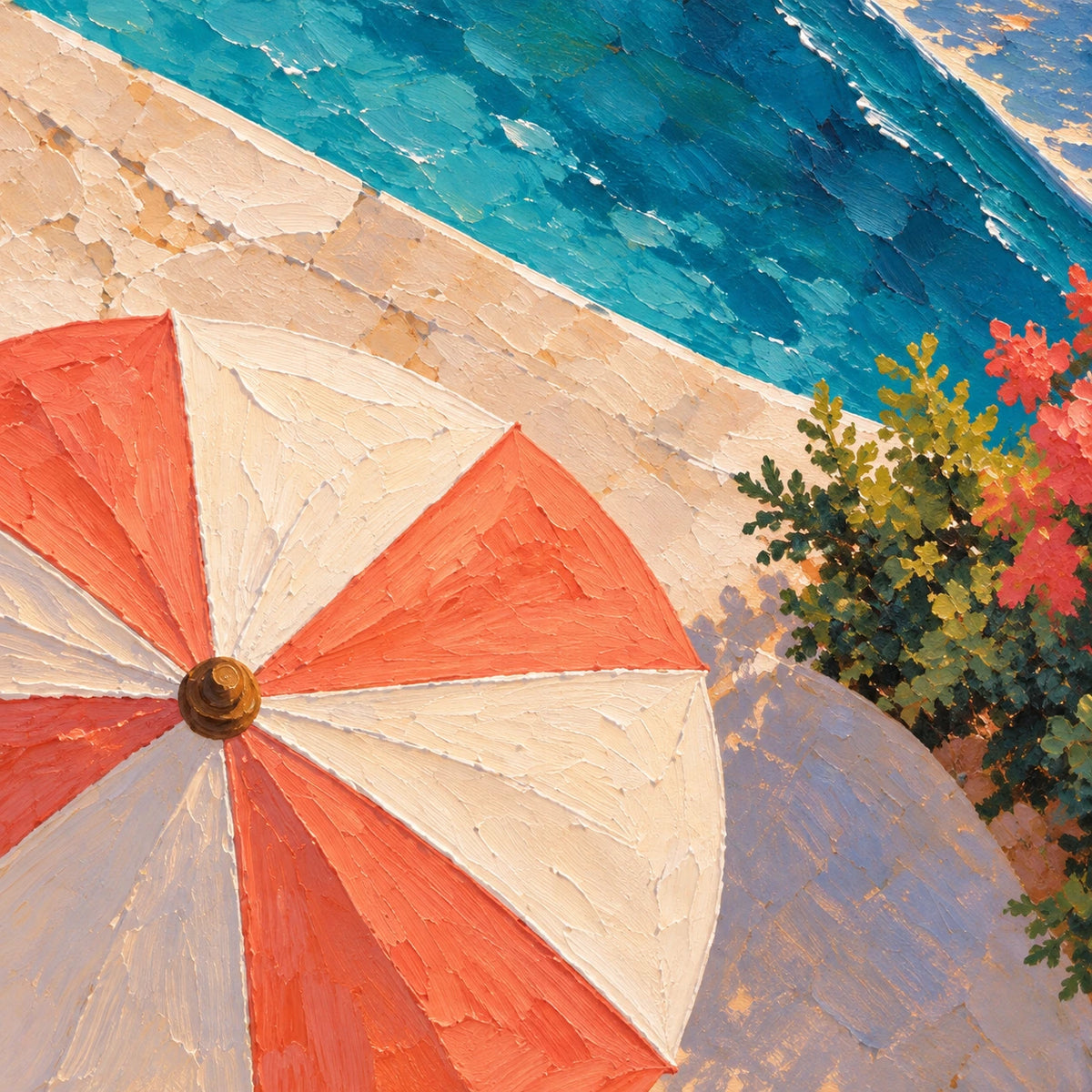 coastal terrace escape, paint texture