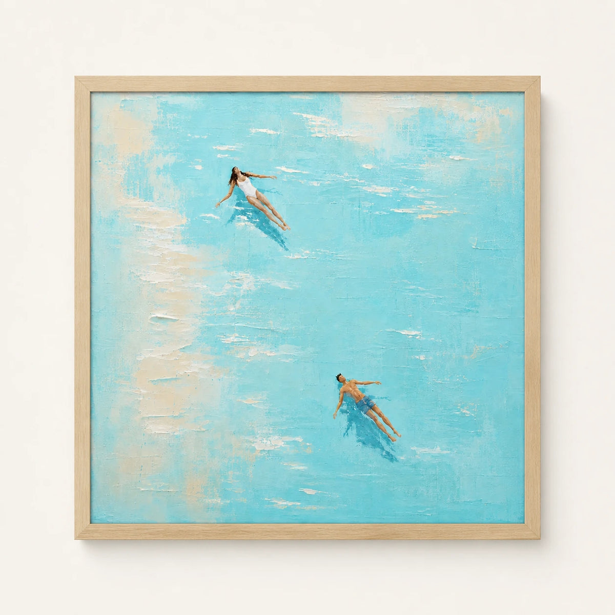 Hand-Painted Artwork | Drift Into Blue [noon:detail:framed-front]