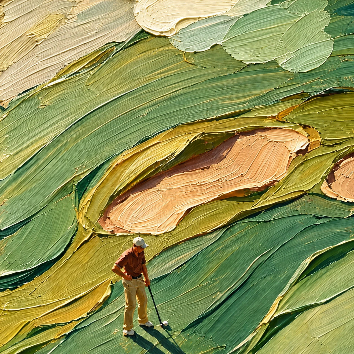 green fairway, paint texture