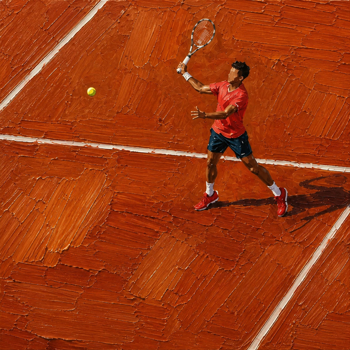 Hand-Painted Artwork | Clay Court Rally [noon:detail:texture]