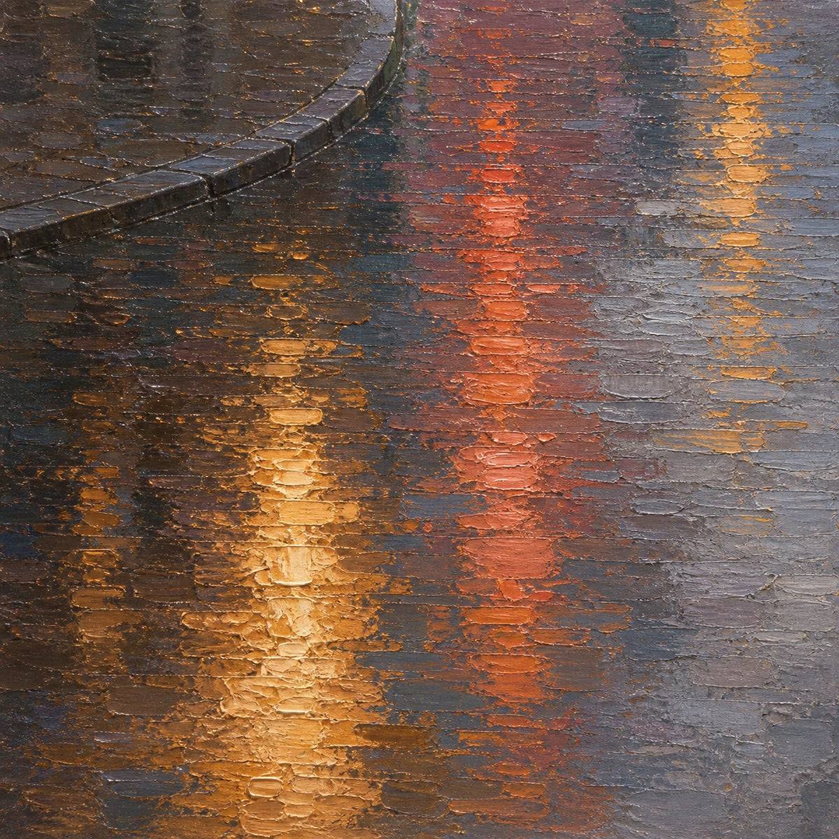 Hand-Painted Artwork | Rainlit Cafe Evening [noon:detail:texture]