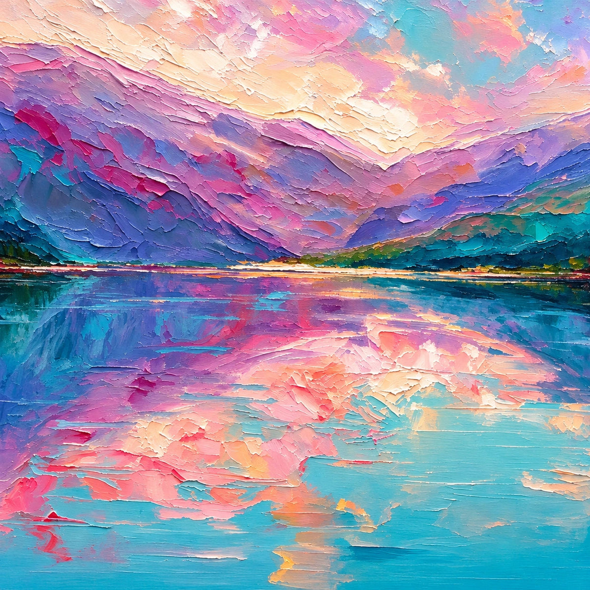 Pastel Mountain Lake [noon:detail:texture]