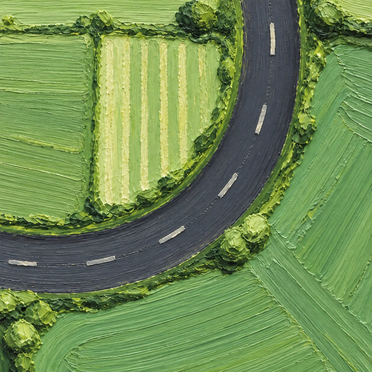 Hand-Painted Artwork | Green Loop Road [noon:detail:texture]