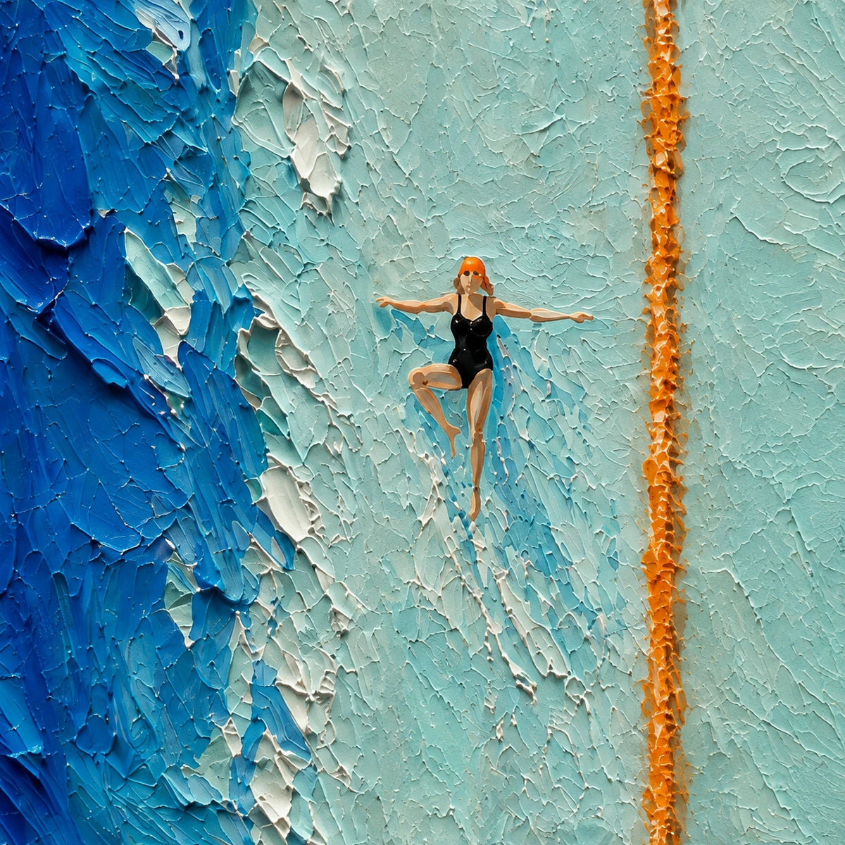 poolside freestyle, paint texture