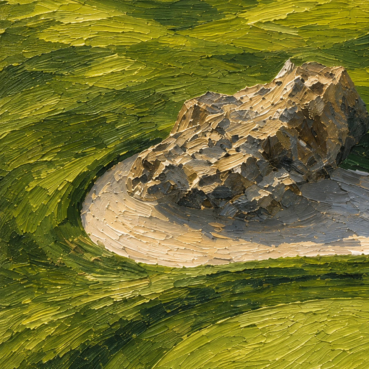 Hand-Painted Artwork | Fairway Afterglow [noon:detail:texture]
