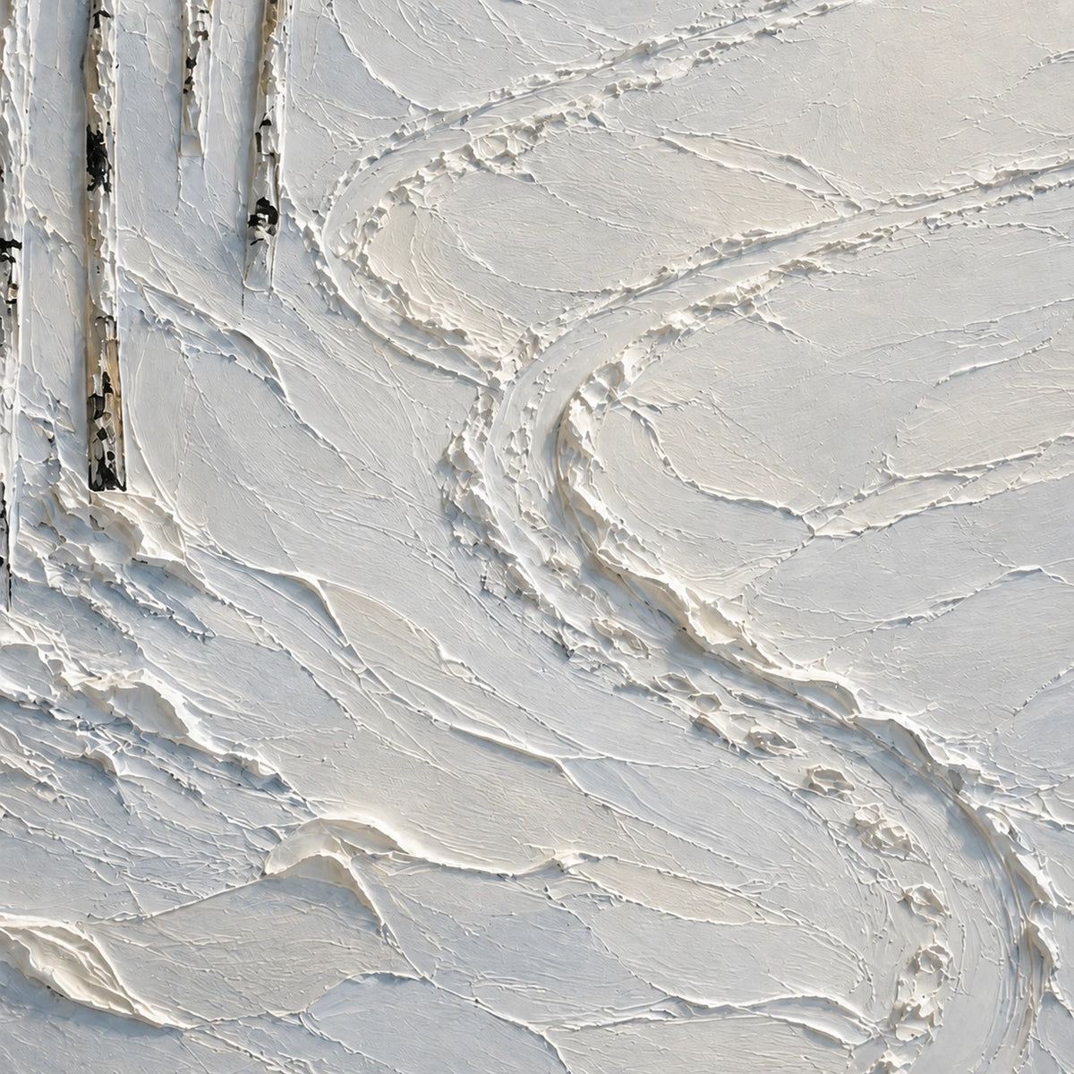 tracks through winter, paint texture