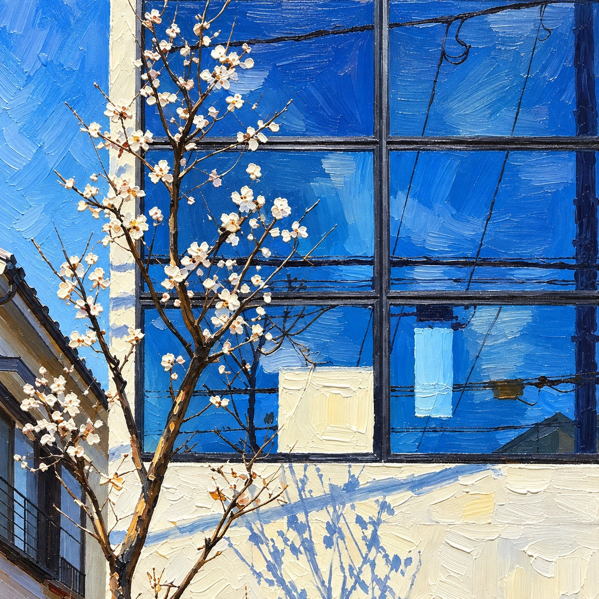Hand-Painted Artwork | Window in the Blue City [noon:detail:texture]
