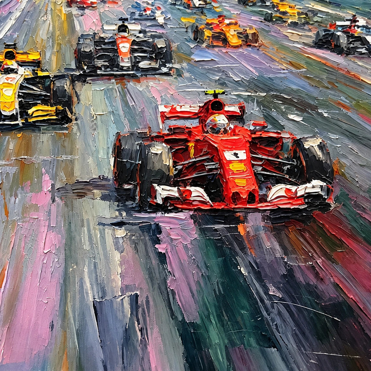 Hand-Painted Artwork | Formula One in Motio [noon:detail:texture]