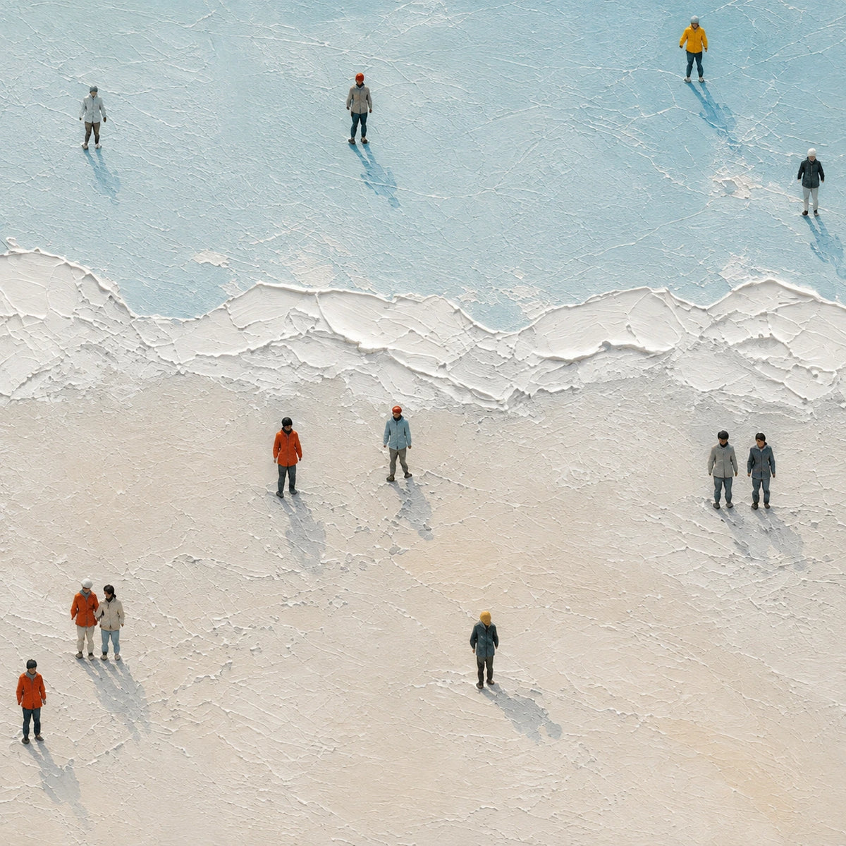 Hand-Painted Artwork | Along the Blue Shore [noon:detail:texture]