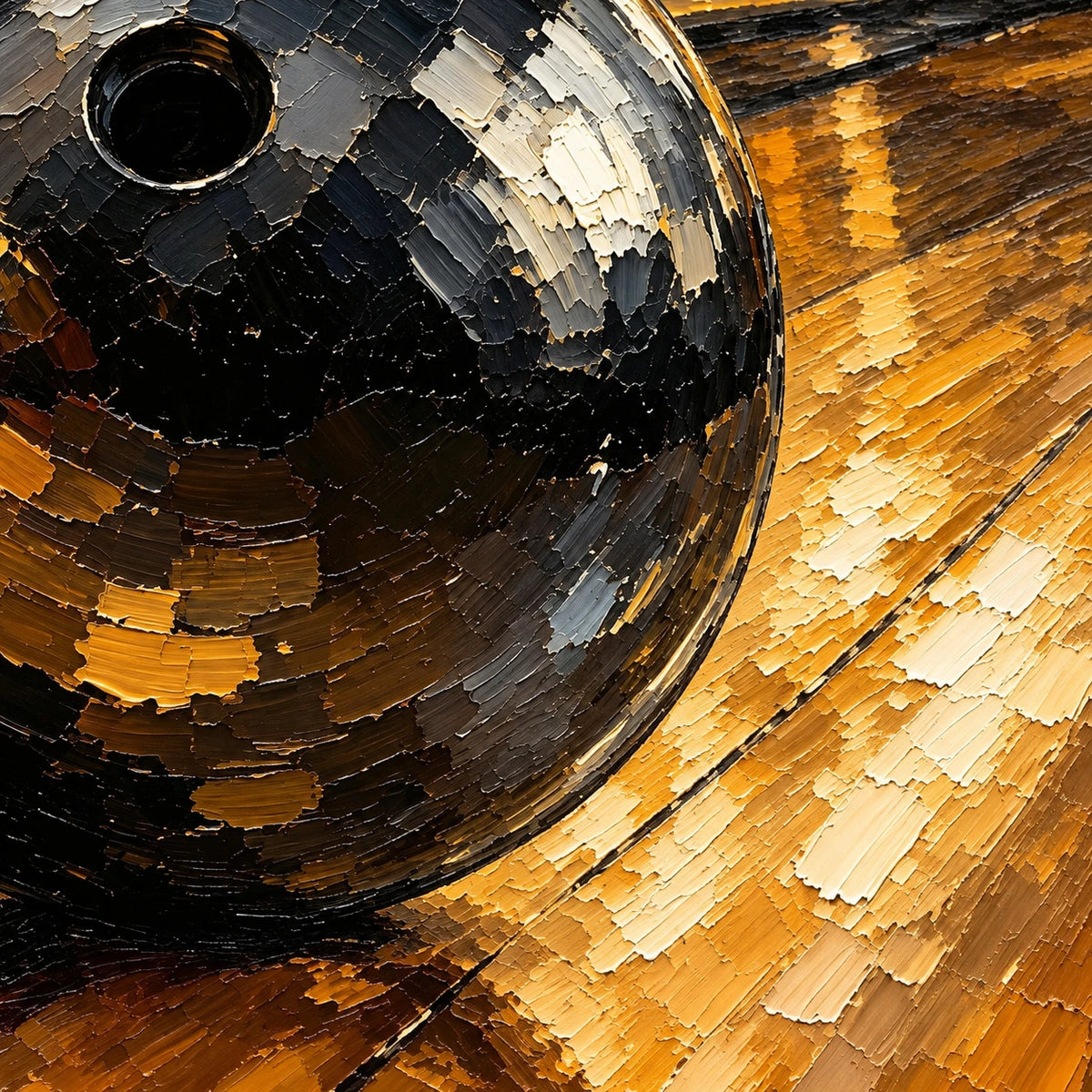 midnight bowling lane, paint texture